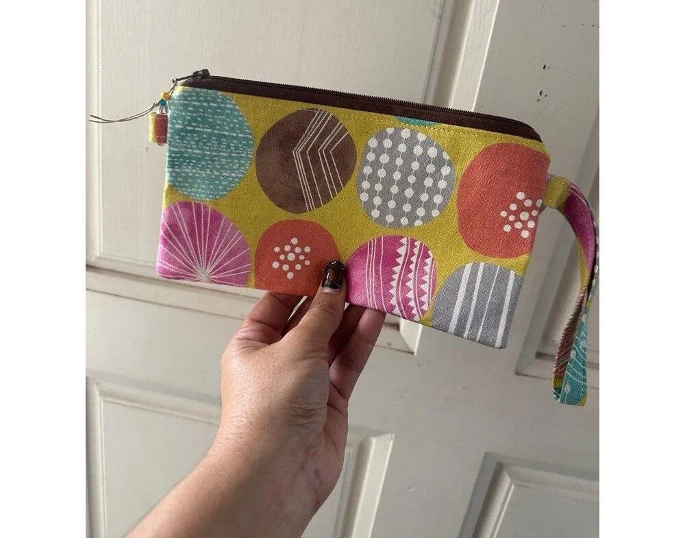 Braveri NWT Handmade Made In Hawaii Art Deco Wristlet Key Fob Pouch One Size Yellow - Image 3