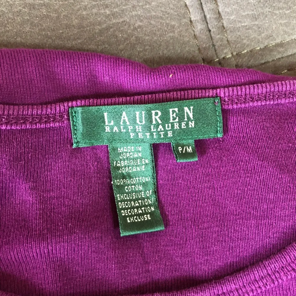 LAUREN RALPH LAUREN Purple Jersey Top Petite M - Image 5