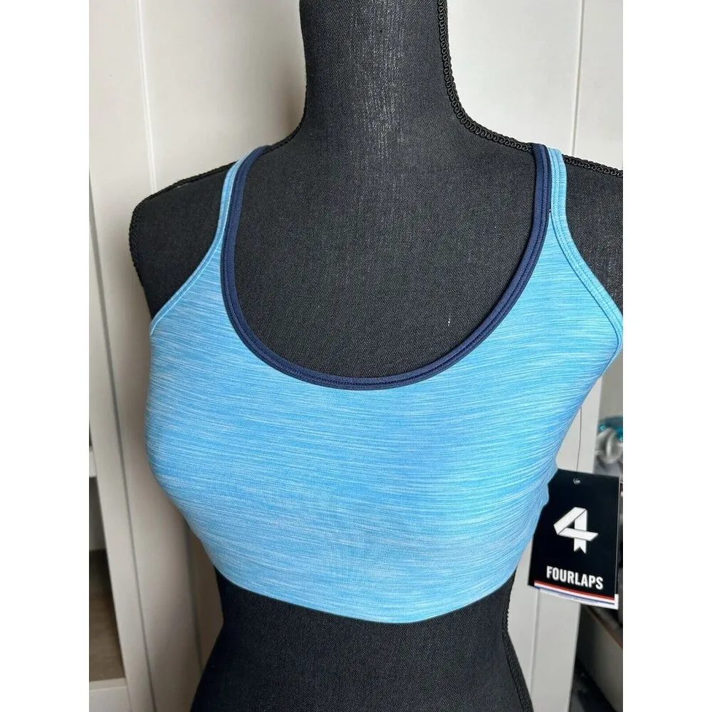 Four Laps FourLaps Vitality Sports Bra Womens Medium River Blue Space Dye NWT$54 - Image 6