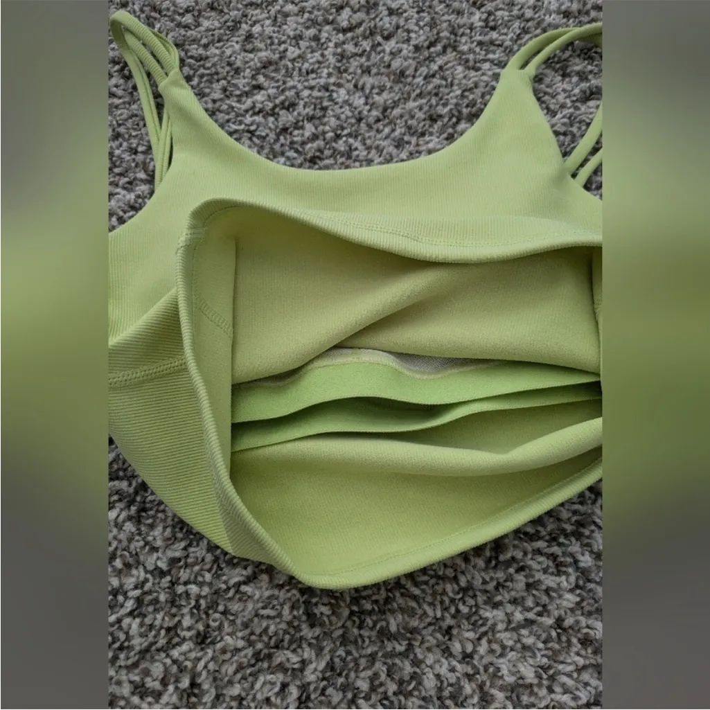 NWOT Wilo The Label Anthropologie bra and leggings set lime green M Size M - Image 5