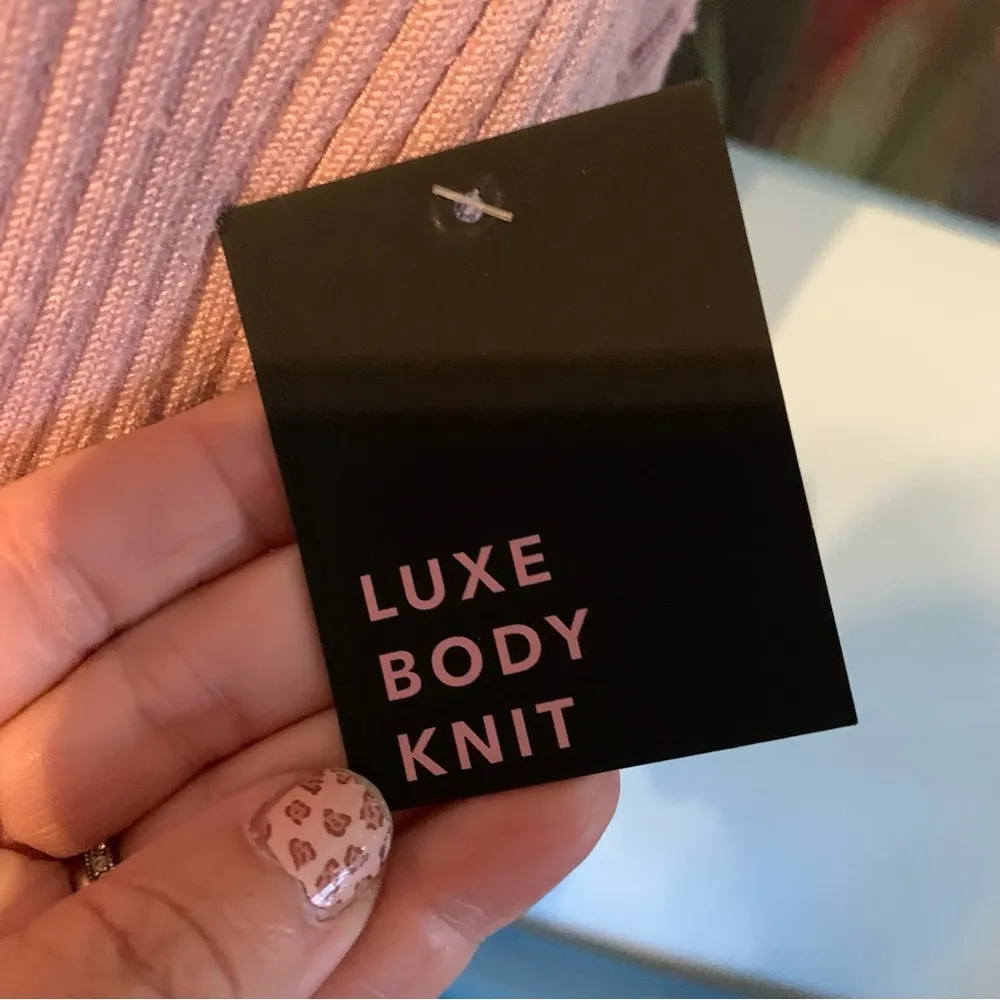 AVEC LES FILLES Pink Moonbeam Ribbed Sweater Tank Top NWT Size XL X-Large - Image 3