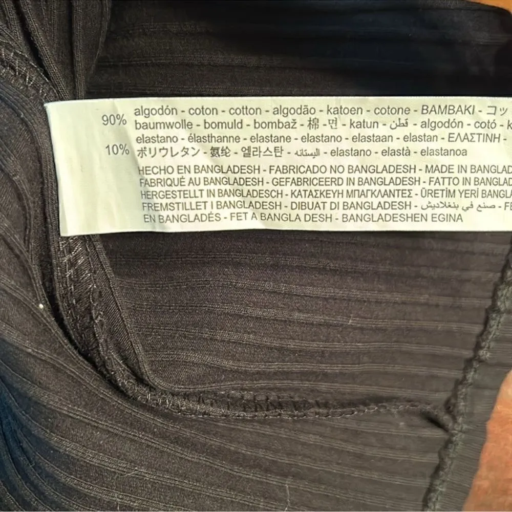 Zara Black Ribbed Midi Skirt(Size Medium) - Image 7