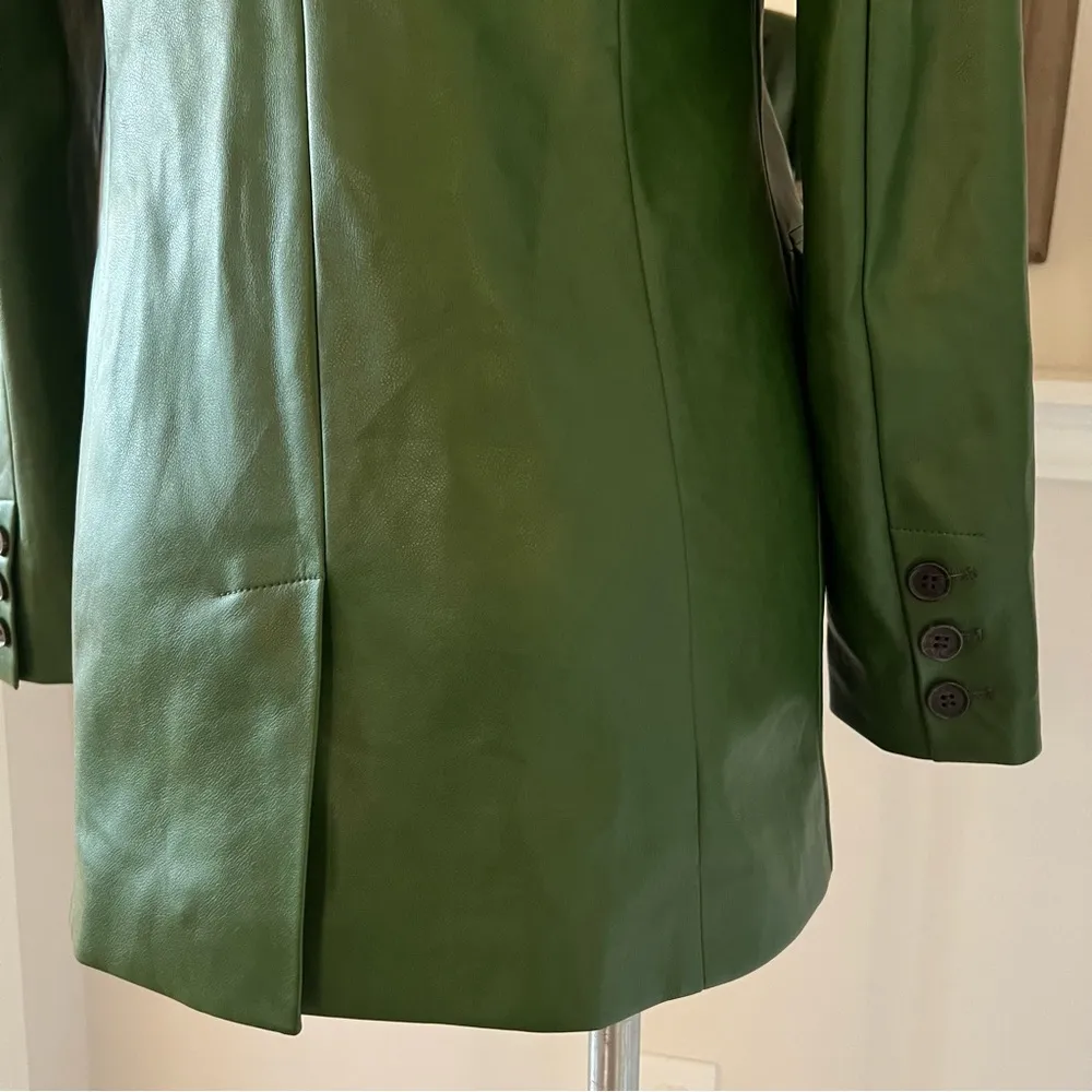 NEW Avec Les Filles Faux Leather One-Button Blazer, Green Size S, Retail $299 - Image 9