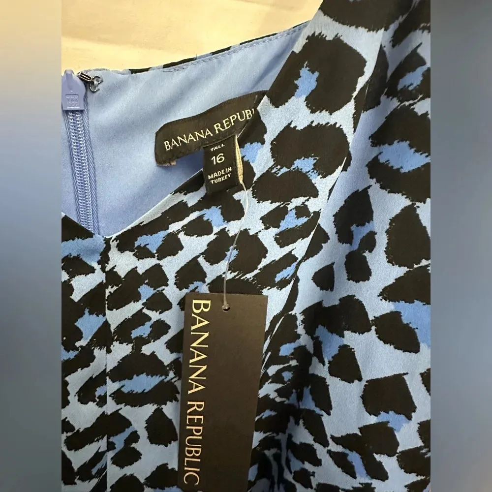 Banana Republic Strappy V Neck Jumpsuit Size 16 Tall Cropped Animal Print NWT - Image 5