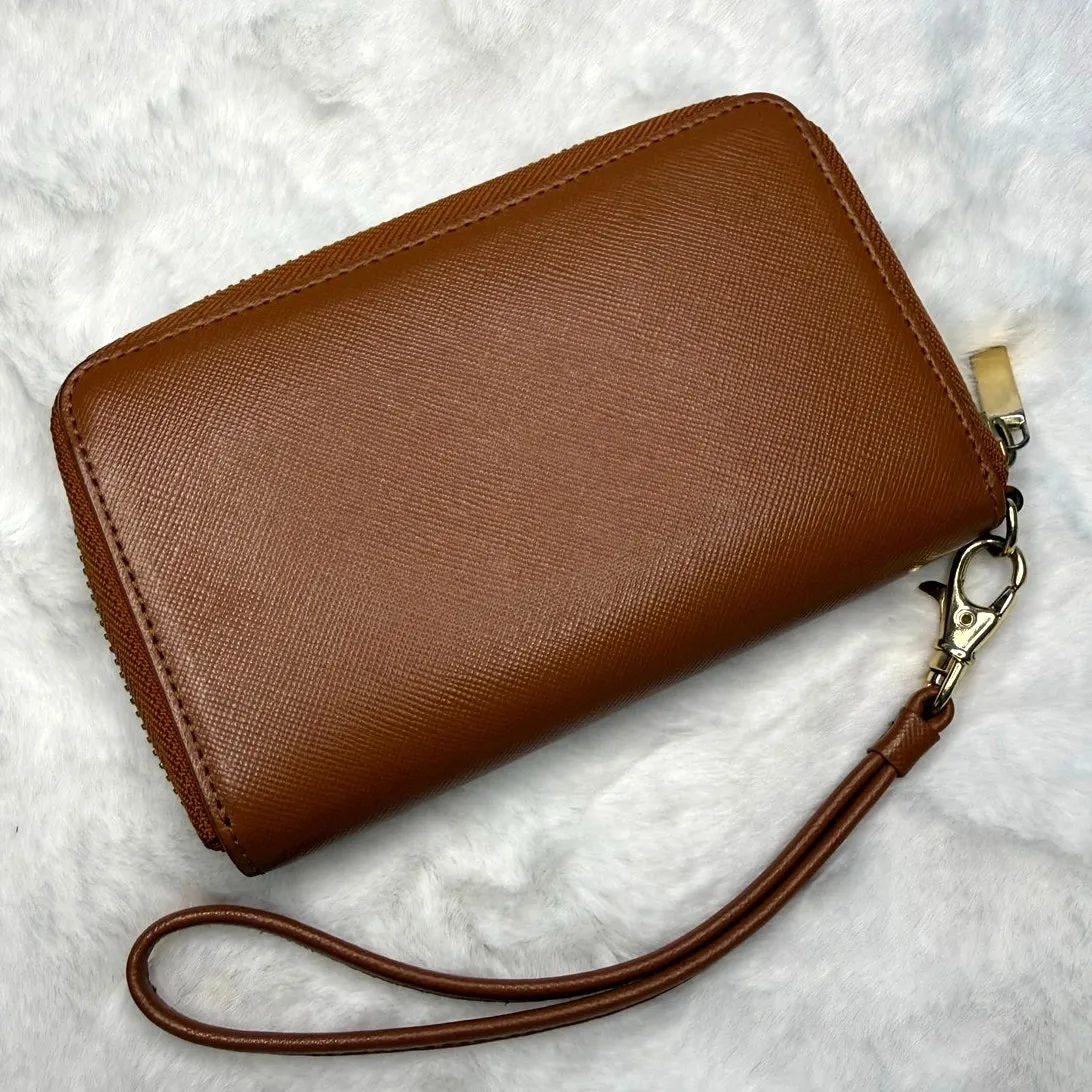 TORY BURCH Brown Zip Around Wallet - Image 2