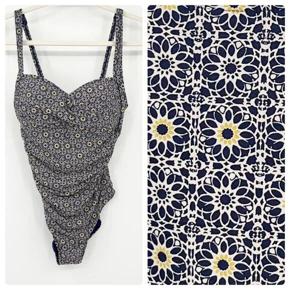 Bond Eye Australia Women Multi Fit Cup Floral Slimming One Piece Swimsuit Size 8 Blue - Image 2