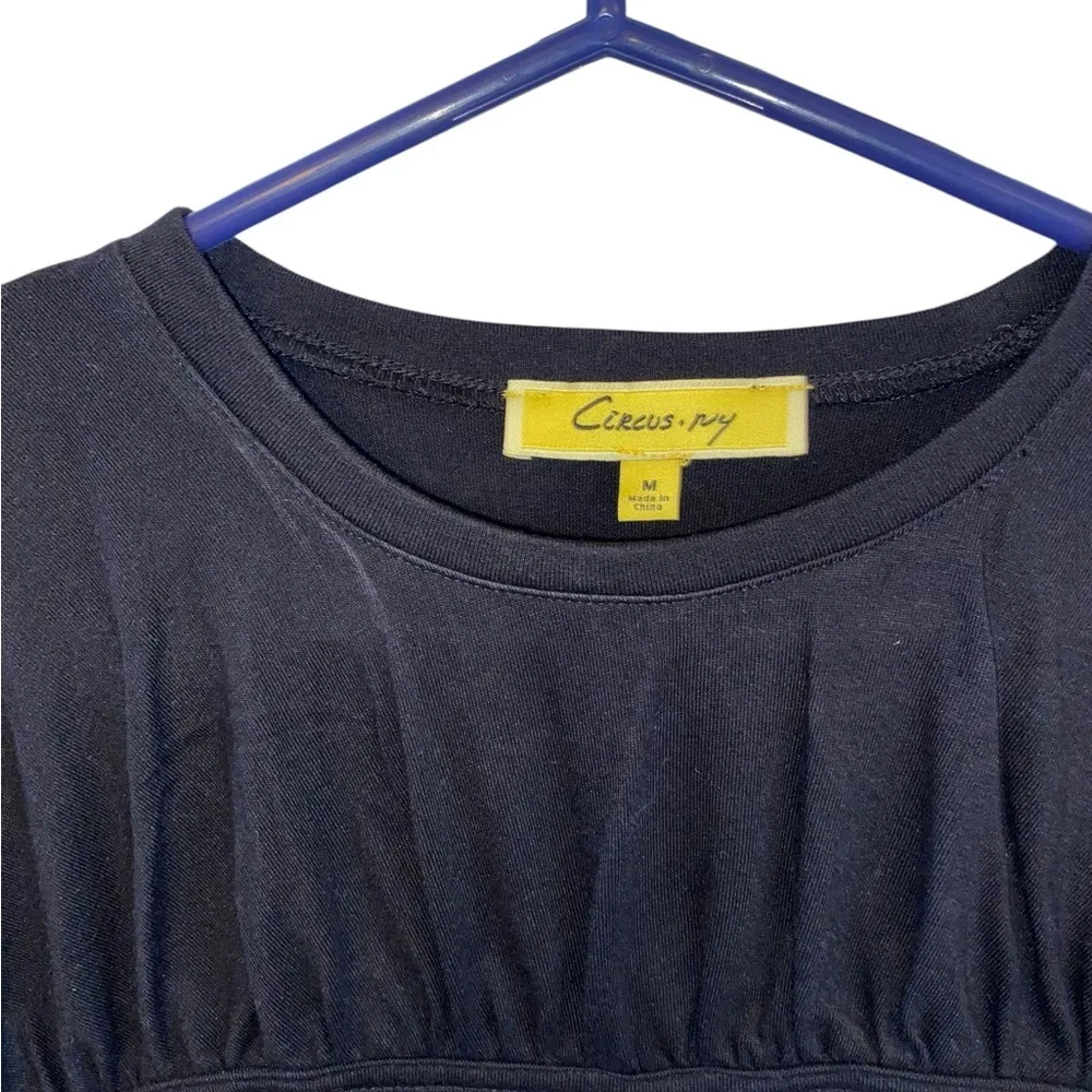 Circus NY black Kendal Mini Cinched Tee Slit Dress Size M - Image 4