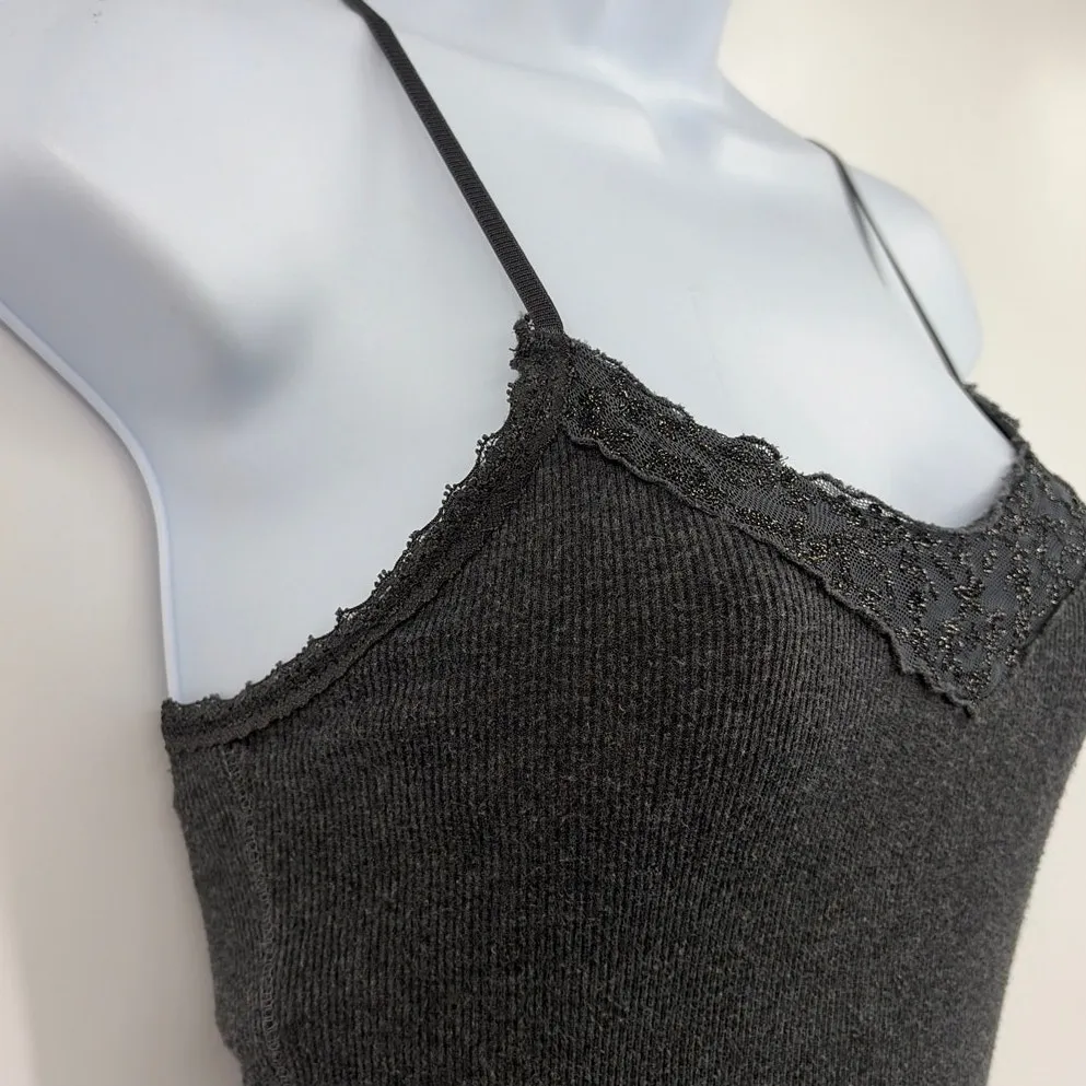 Y2K Aeropostale Ribbed Lace Trim Cami Top Sz S Coquette Bella Fairy Grunge - Image 5