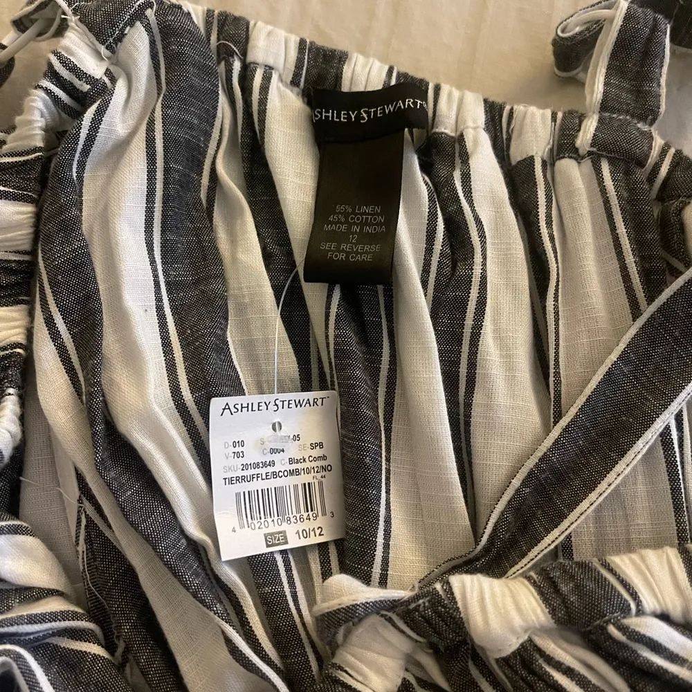 NWT Ashley Stewart Black and White Striped Jumpsuit Size 10/12. $64.50 - Image 6
