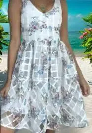 Maeve Anthropologie White Shimmer Floral Dress; 2P Women’s  - Image 2