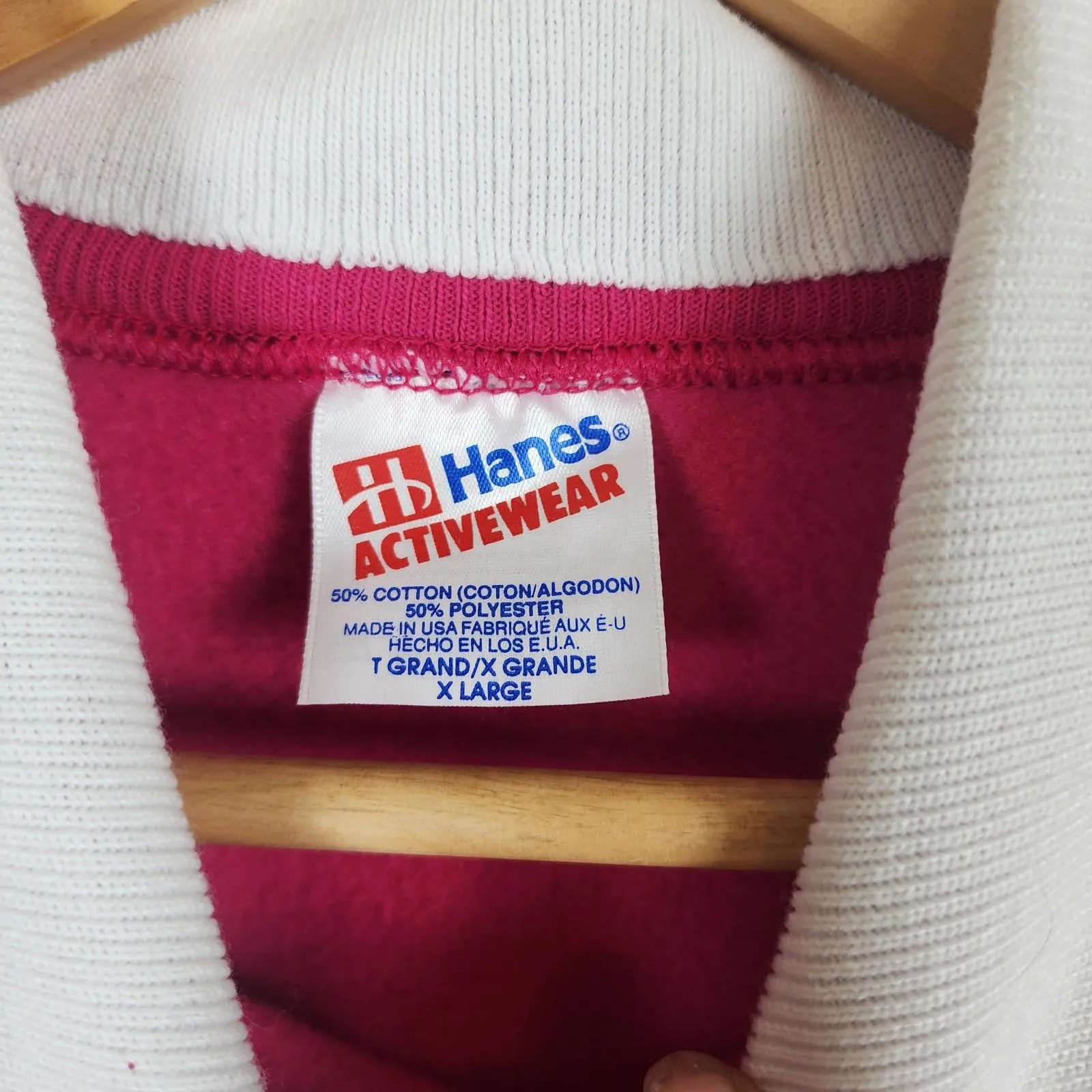 Vintage Hanes Morning Sun Pink Floral Sweatshirt Collar Womens XL 90s Grannycore - Image 3