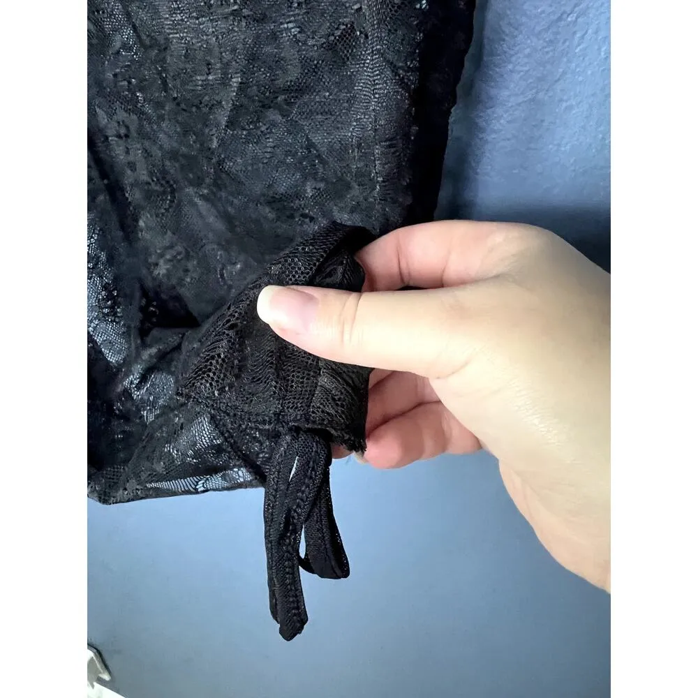 New Diabless Sheer Swimsuit Cover up Women's Size Med/Large Lace Feminine Fitted Black - Image 3