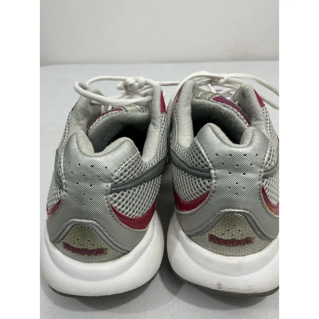 Womans Rebok Cushion Neutral Size 9.5 Gray Pink Lace Up Running Sneakers - Image 4