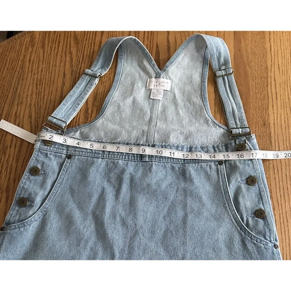 Vintage Christopher & Banks Denim Mini Pinafore Dress Size S 100% Cotton Y2K 90s - Image 7
