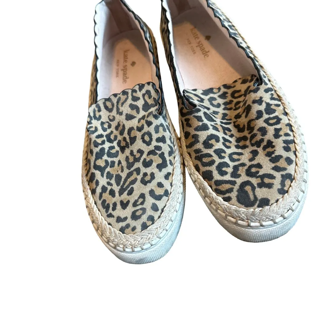 Kate Spade Loren Suede Leopard Print Slip-On Shoes Flats Comfort Size 7.5 Womens - Image 3