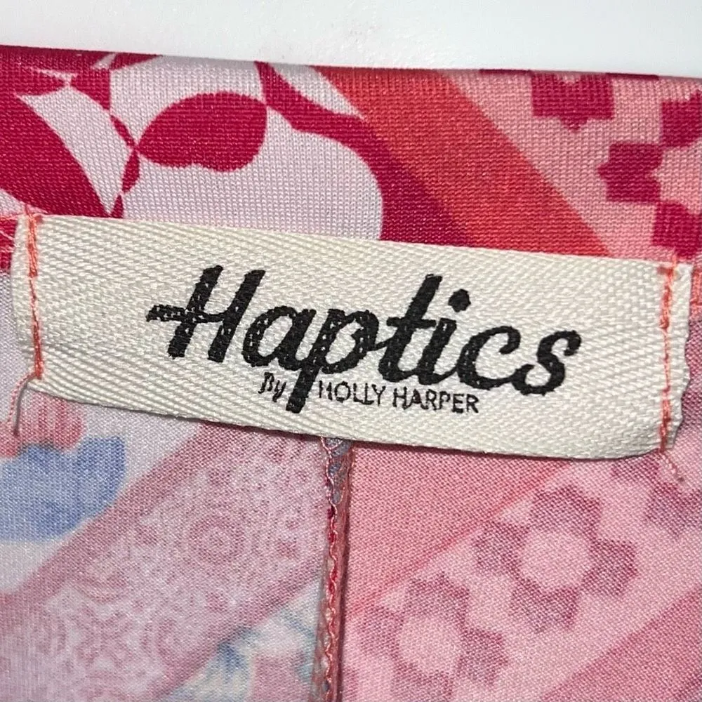 Haptics Boho High Neck Ditzy Print Tank Top Blue Size 1X - Image 6