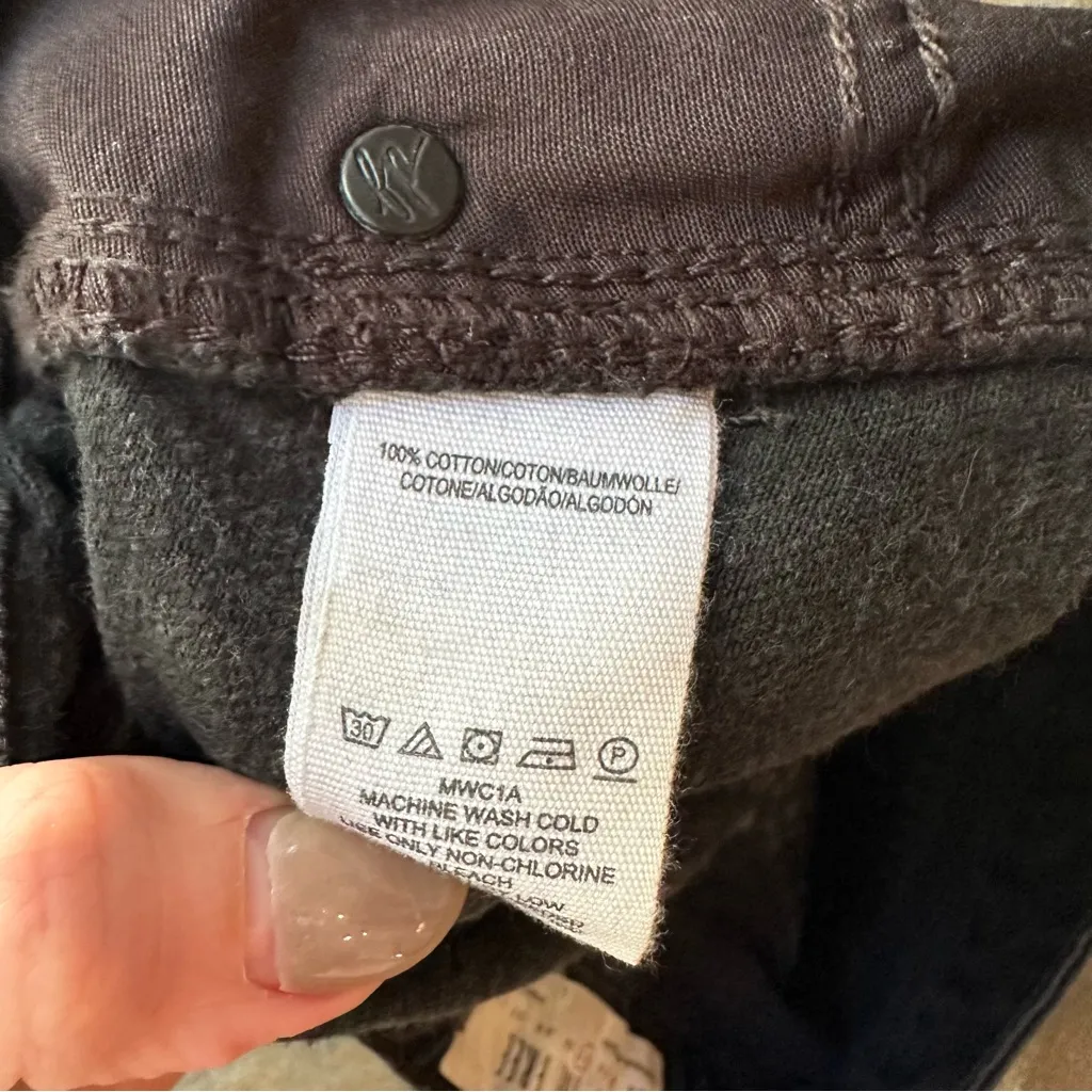 We The Free Black Button Fly Mini Skirt Jean Skirt Size 27 Distressed - Image 8