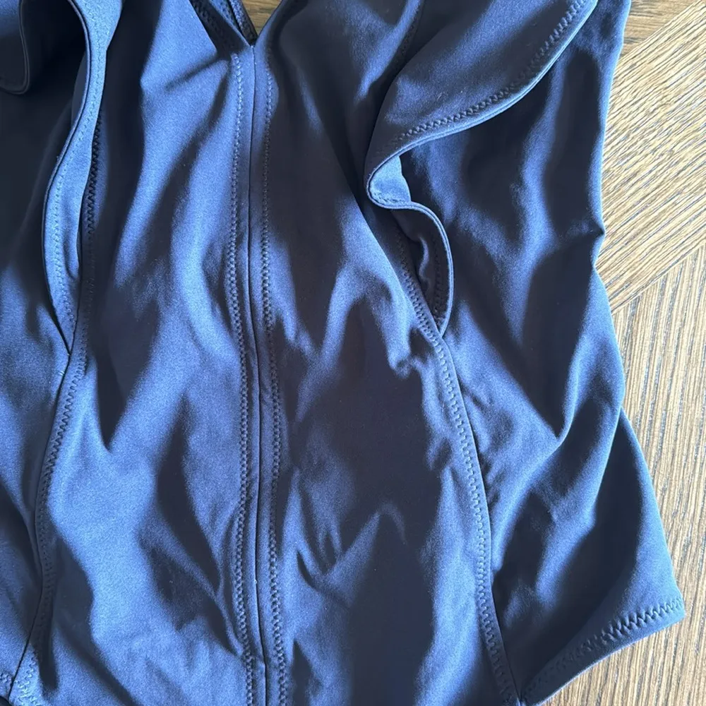 Ulla Johnson Evelina Ruffle Plunge One-Piece Swimsuit, Navy, Size Large, $380 - Image 8