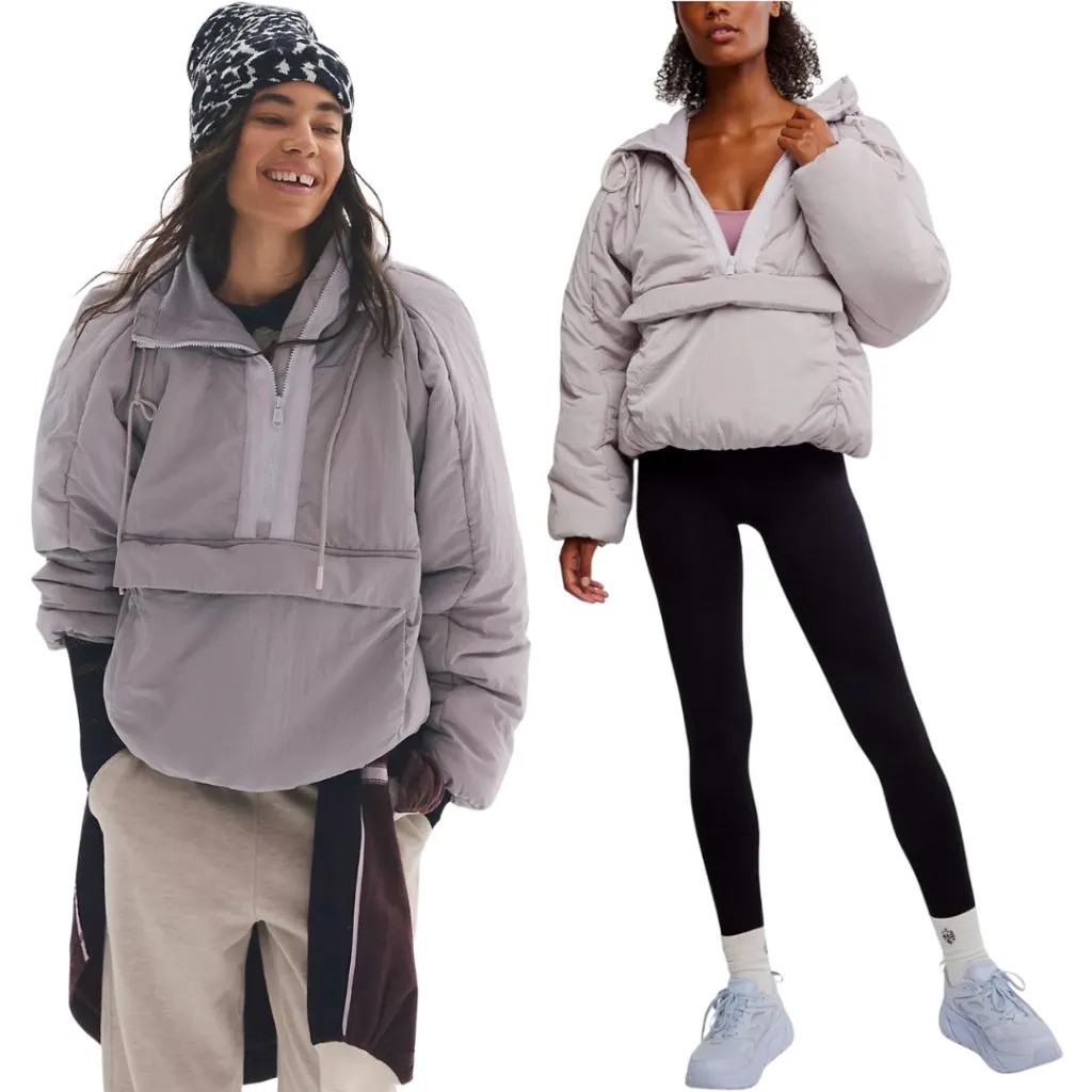 FP Movement Free People In a Pillow Packable Puffer Pullover Medium Oyster NWT Purple - Image 2