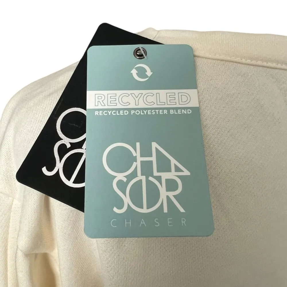 NWT CHASER Long Sleeve Cropped Pullover in Oat Milk Sz S - Image 7