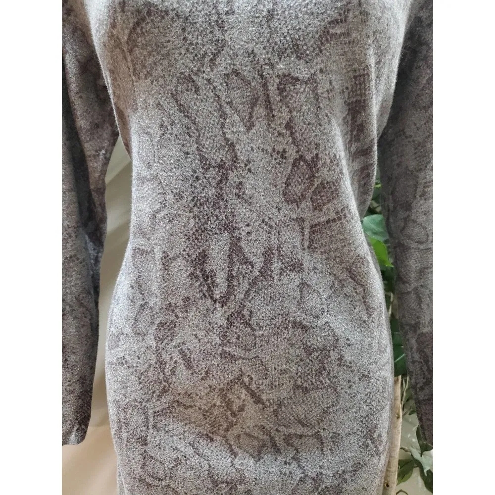 J.Jill Womens Gray Cotton Long Sleeve Round Neck Casual Sweat Dress Size Small - Image 3