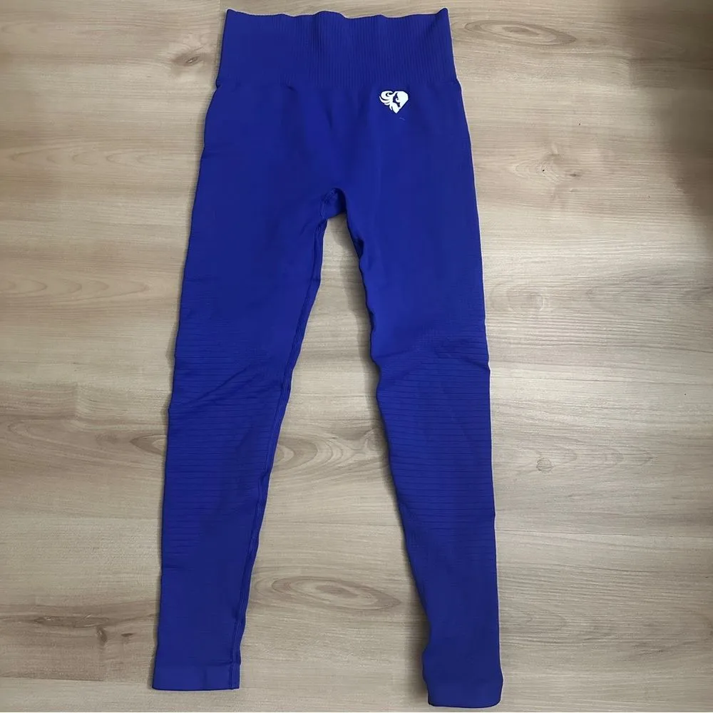 Women's Best Blue‎ Power Seamless Leggings Size Medium Work Out Blue - Image 2