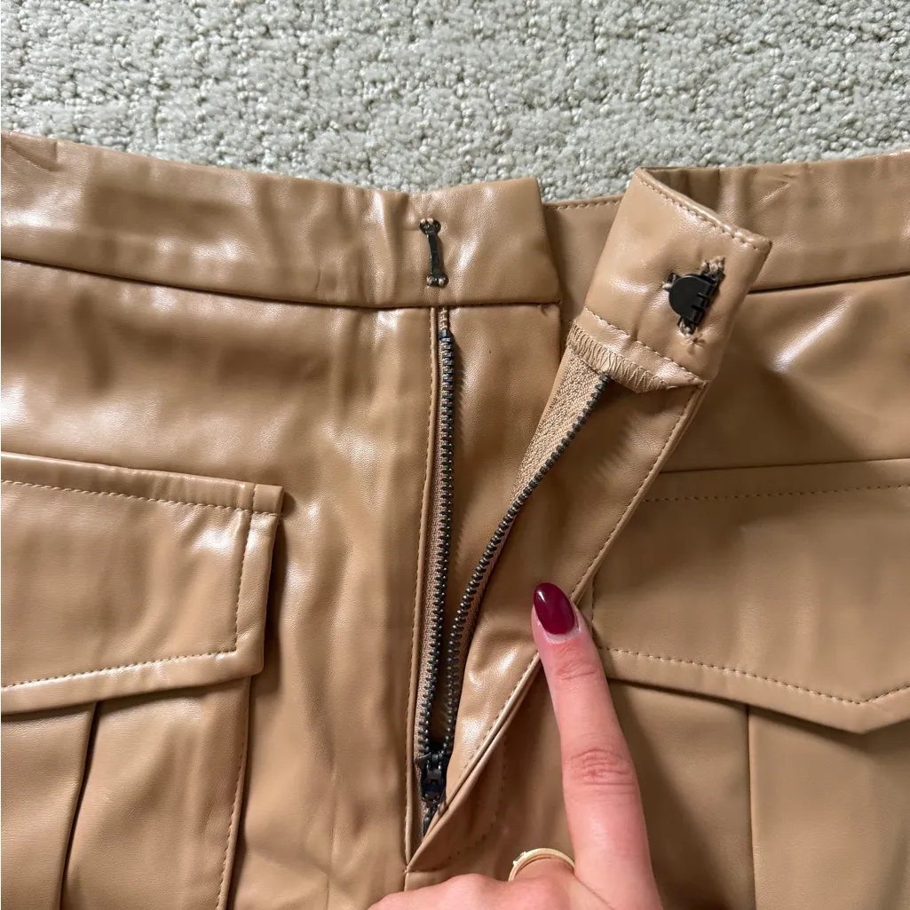 Fancy D Boutique Tan Leather Skort - Image 5