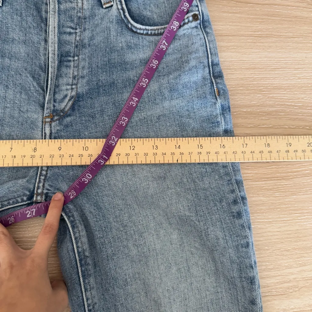 Aritzia Denim Forum 26 Arlo High Rise Straight Jeans Distressed Organic Cotton - Image 8