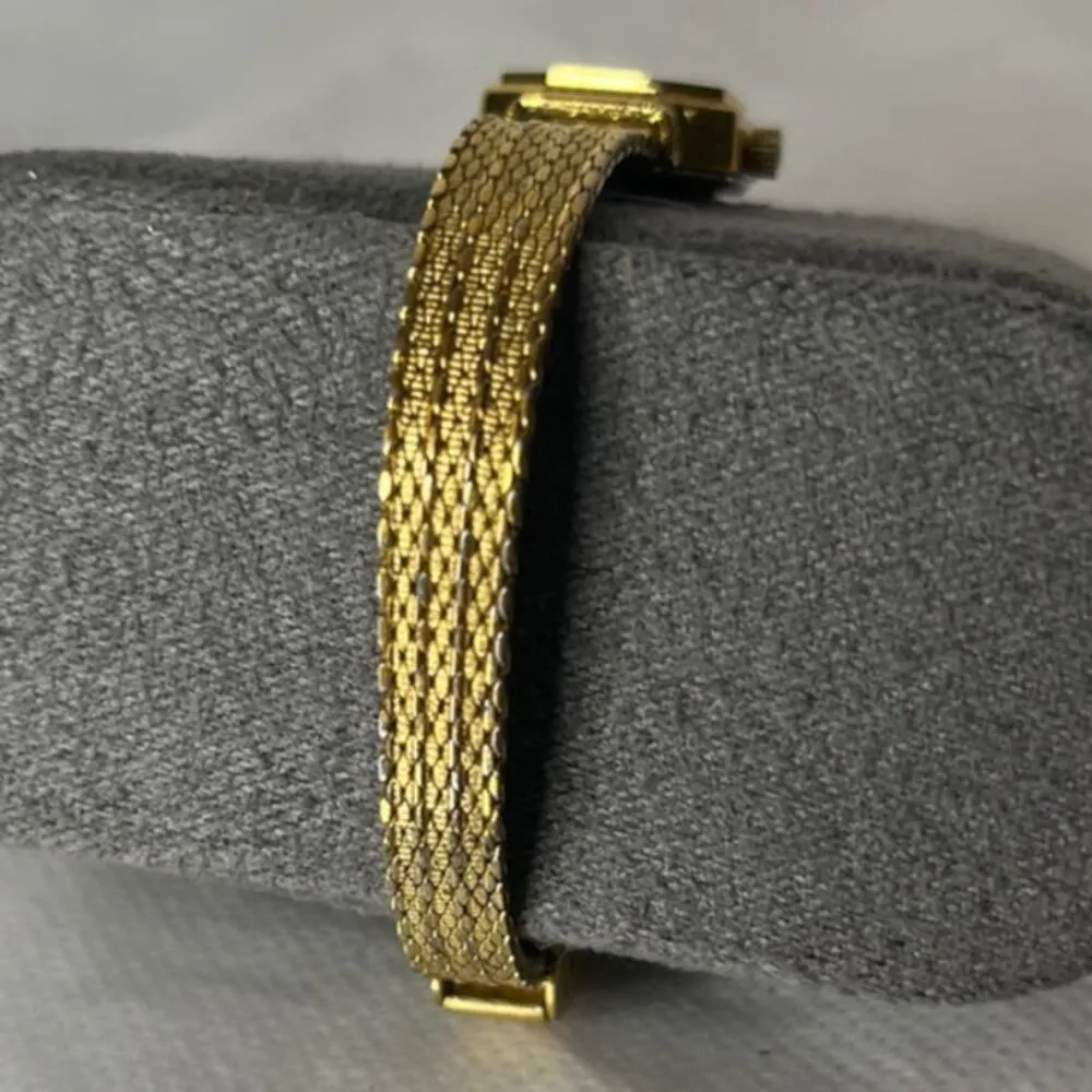 Diane Von Furstenberg Gold Plated Mesh Stainless Steel Watch Vintage untested - Image 11