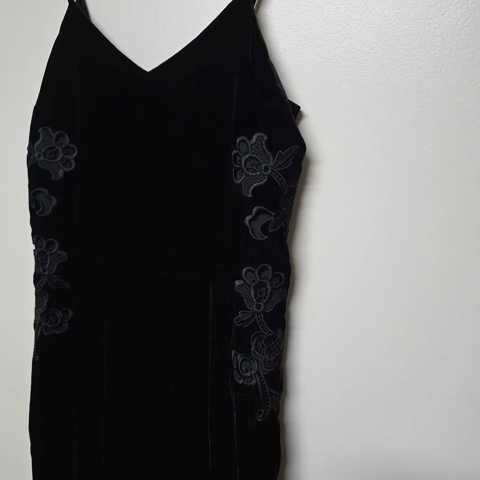Sandro Paris Emilia Lace-Embroidered Straight-Leg Velour Jumpsuit US S/FR38 $445 - Image 4