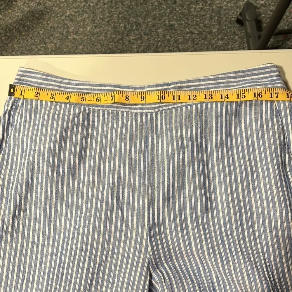 State Blue and White Striped Wide Leg Pants - Image 8