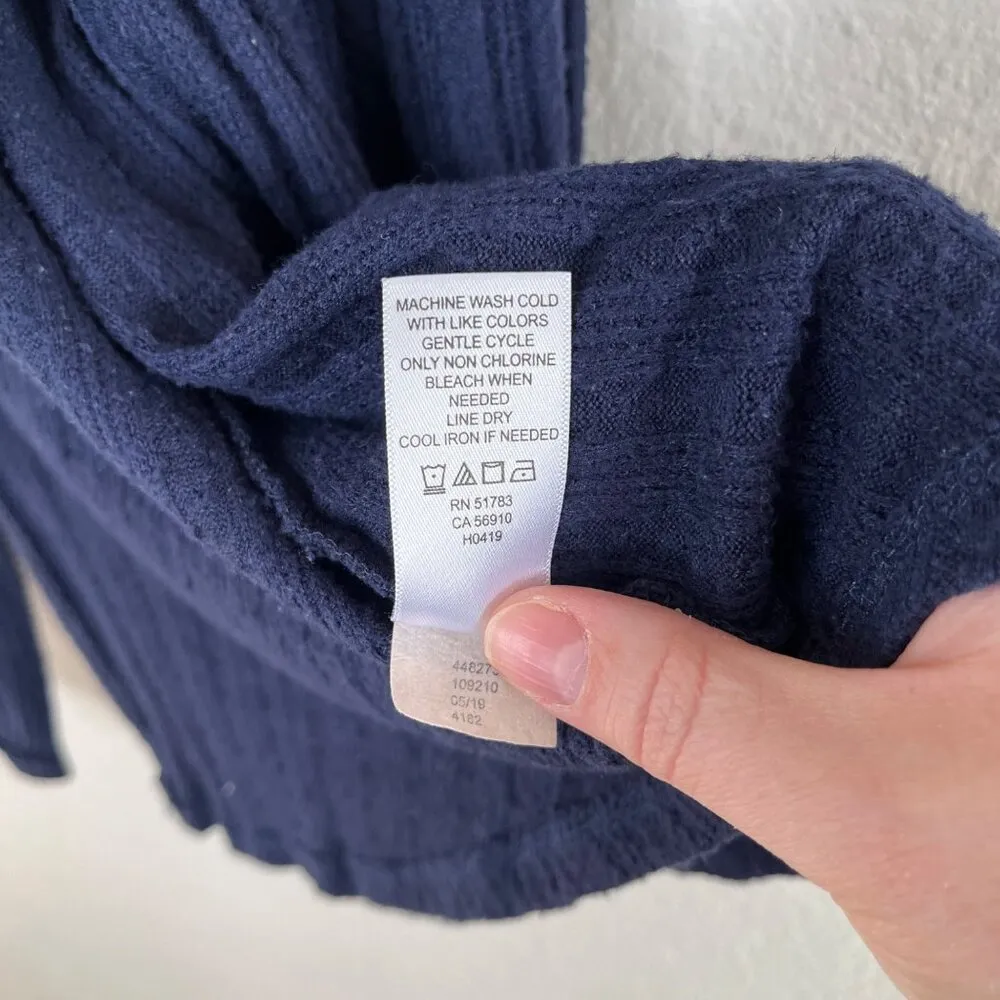 Maurices Open Front Navy Blue Knit Ribbed Cardigan Sweater Medium - Image 12