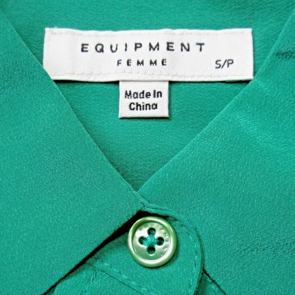 NWT Equipment Slim Signature in Garden Glow Washed Silk Button Down Shirt S $230 - Image 5