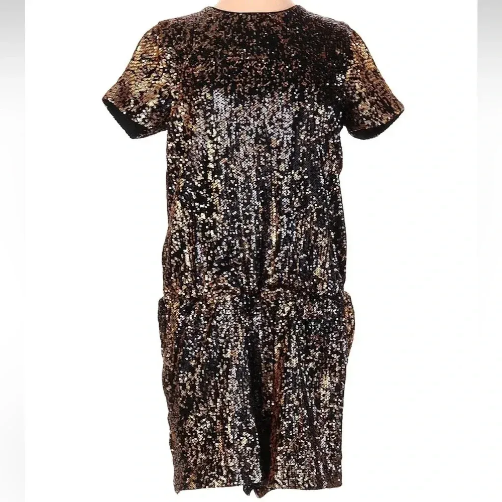 Shoshanna Gold Sequin Zena Back Tie Formal Party Romper Size 2 XS - Image 3