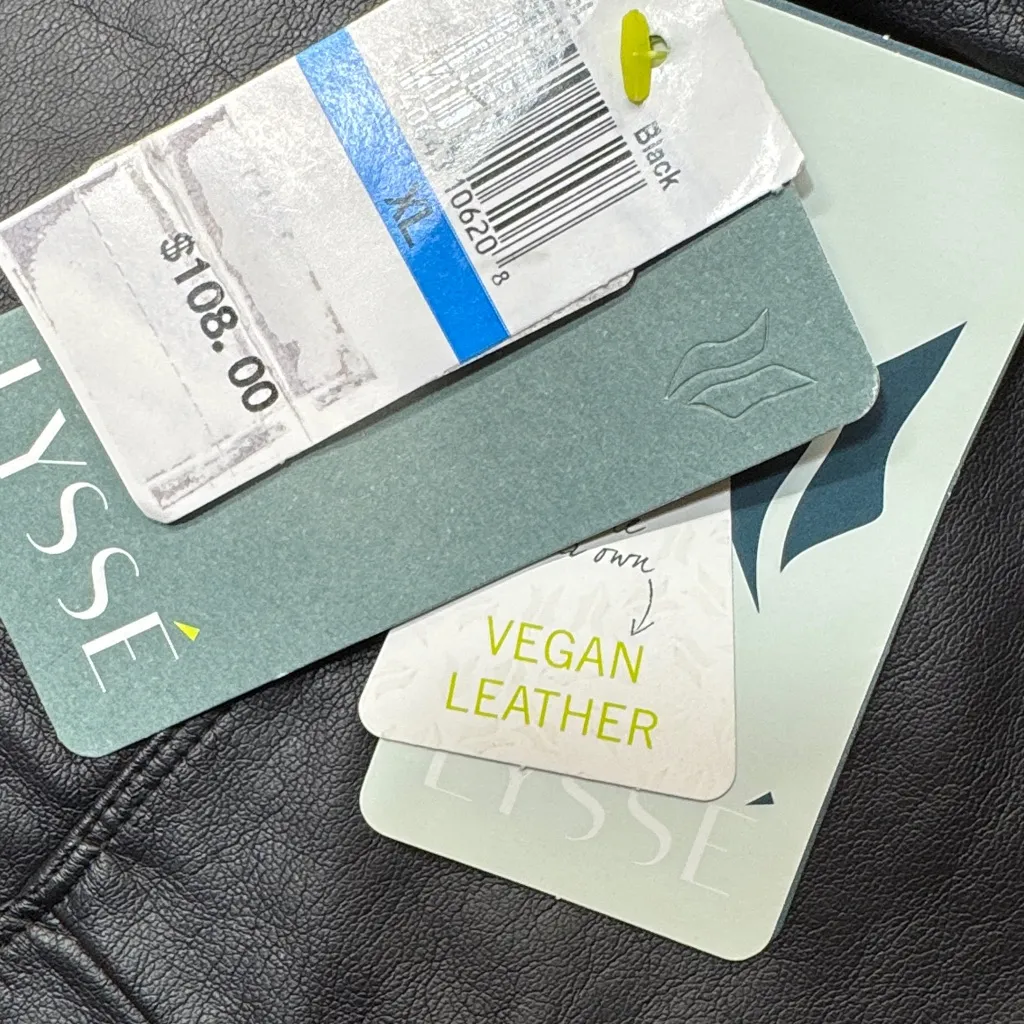 Lysse NWT Black Vegan Faux Leather Hih Waist Pull On Leggings Pants Size XL - Image 9