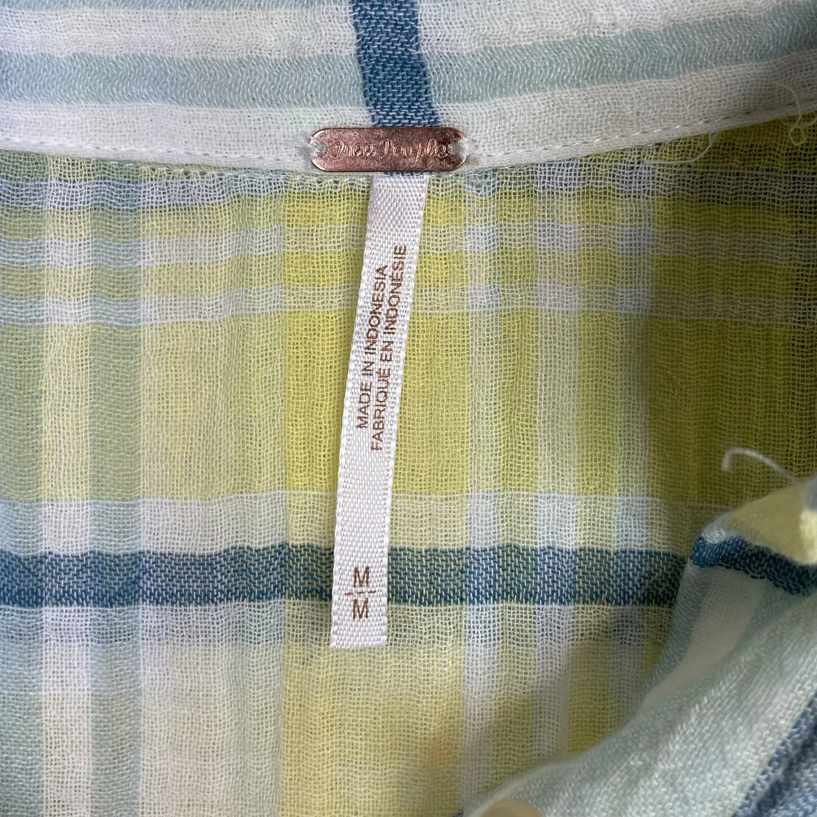 Free People By My Side Long Button Up Tunic Top Blouse Shirt Duster Womens M - Image 13