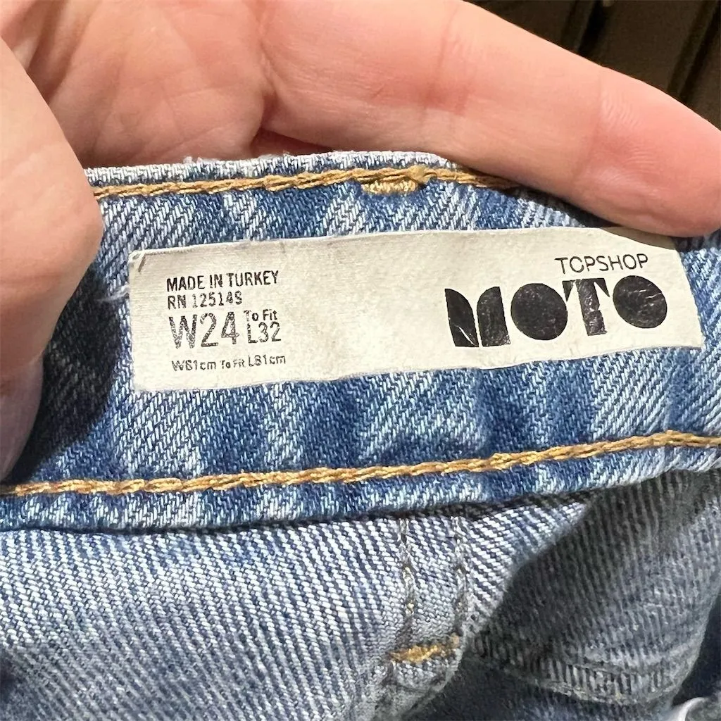 Women's Cropped Jeans Size 24 Blue Frayed Hem Relaxed Fit - Image 8