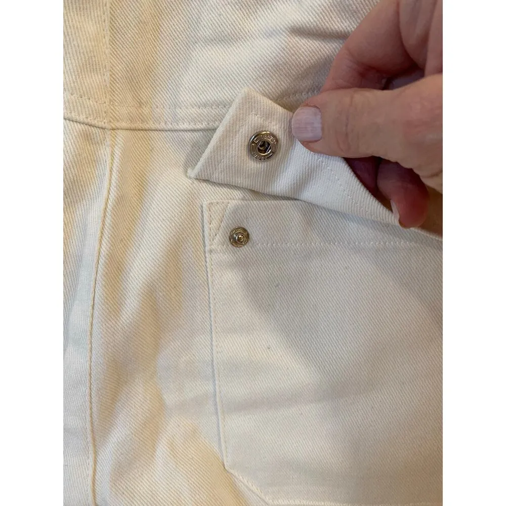 Princess Polly Paige White Denim Mid Rise Cargo Jeans Size 6 - Image 11