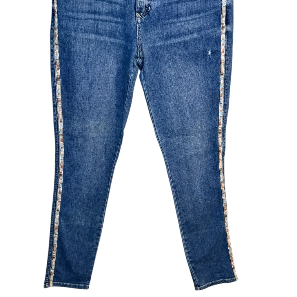Dear John Women’s Sz 28 Joyrich Blue Comfort Skinny Jeans Side Detailing - Image 6