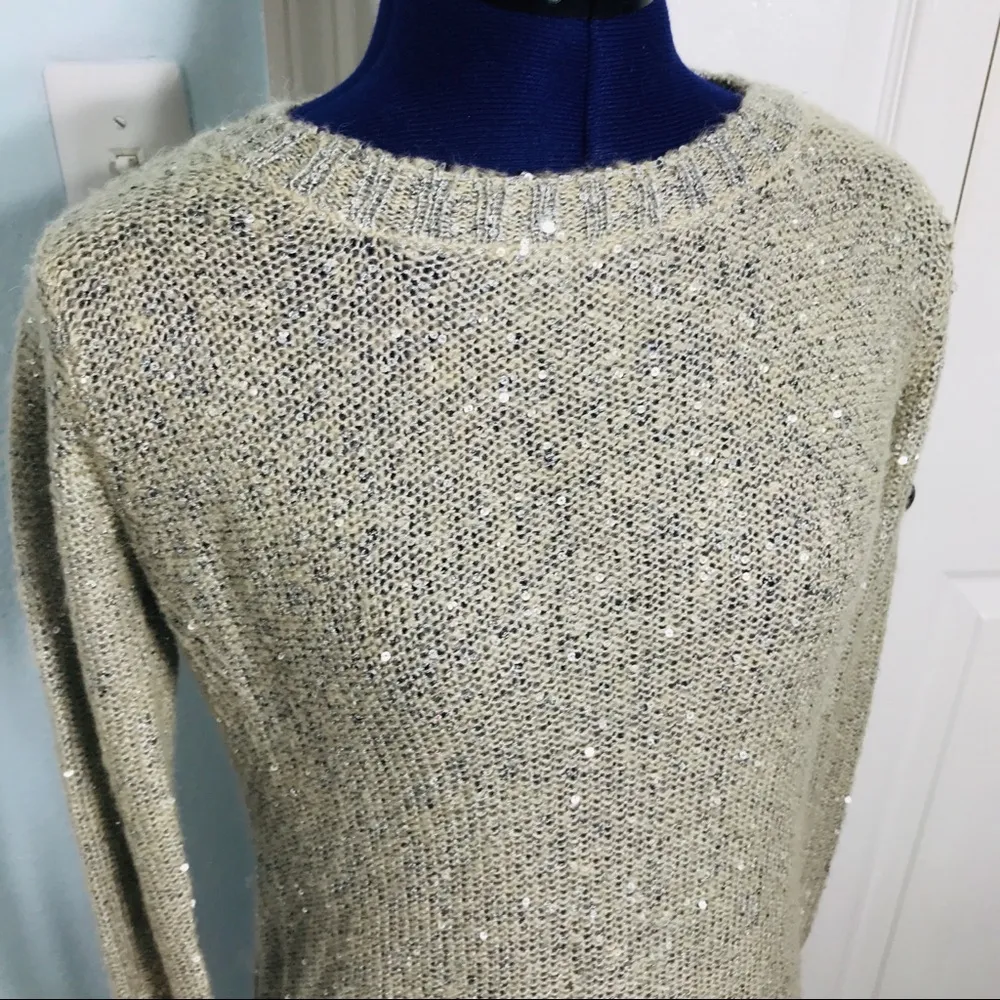 BB Dakota Champagne Sparkle Sweater Size Small - Image 5