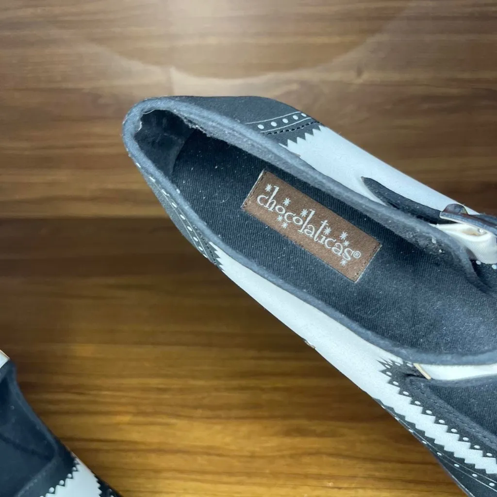 Hot Chocolate Design Chocolaticas Havana black white Saddle Mary Jane Shoes Size 7 - Image 3