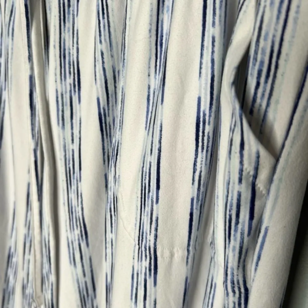 Sonoma white blue striped tie front pajama lounge pants comfort size large - Image 3