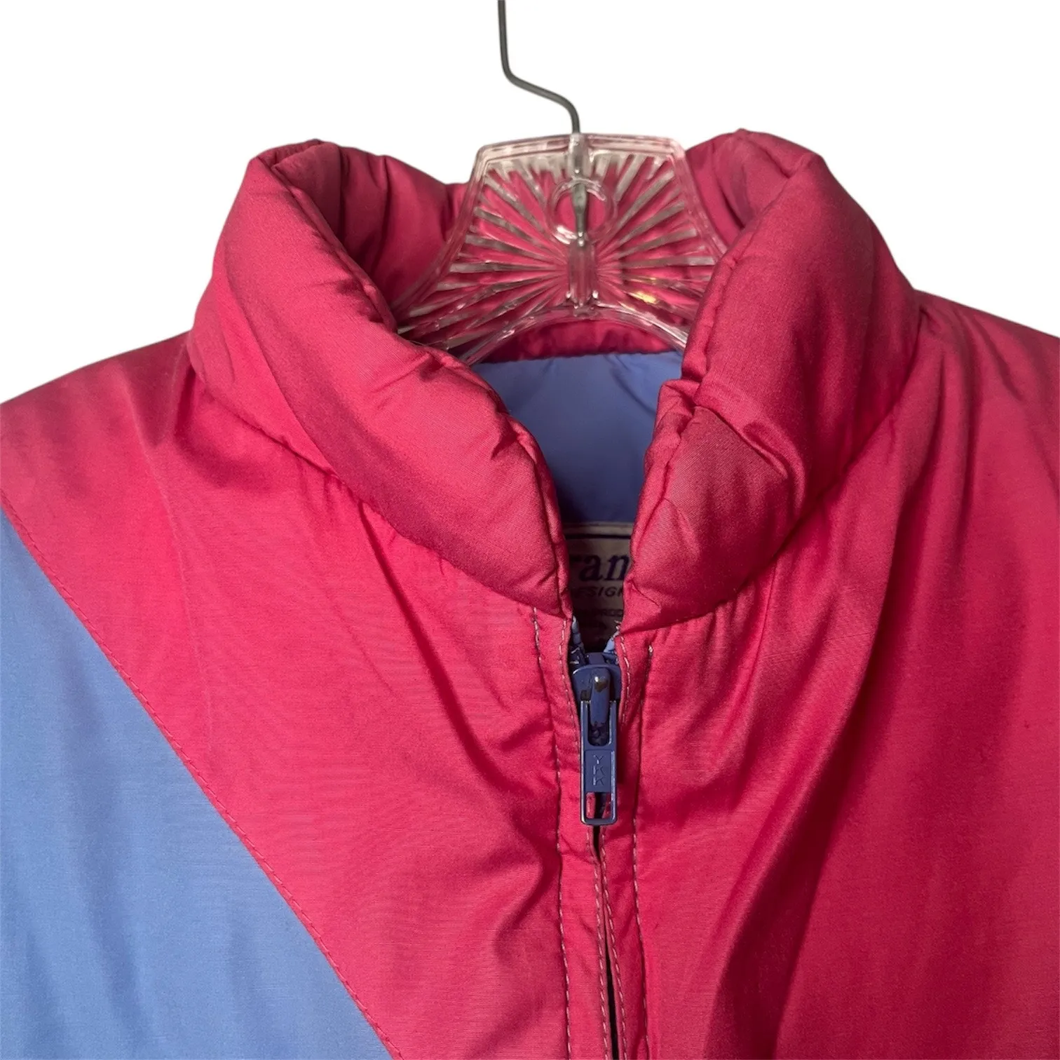 Vintage DiTrani Designs Colorblock Puffer Vest Down Fill Made in Canada Sz 8 - Image 4