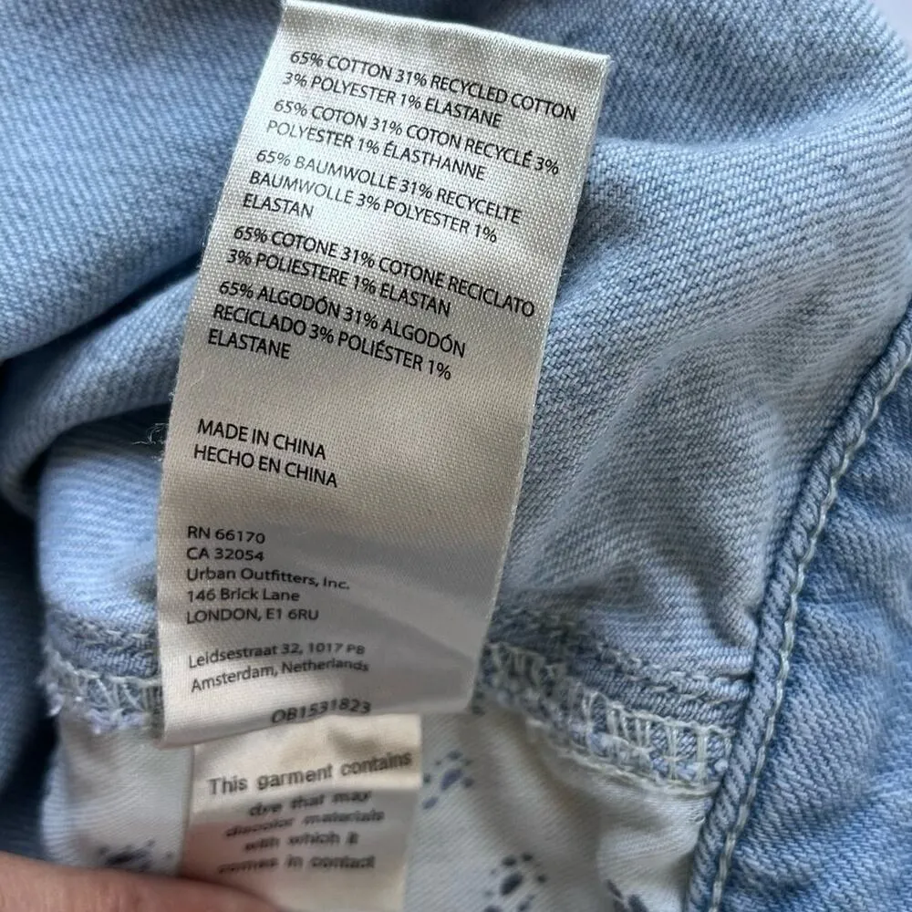 PILCRO Cutoff Booty Denim Womens Shorts Sz 32 Lightwash Blue Distressed Festival - Image 10