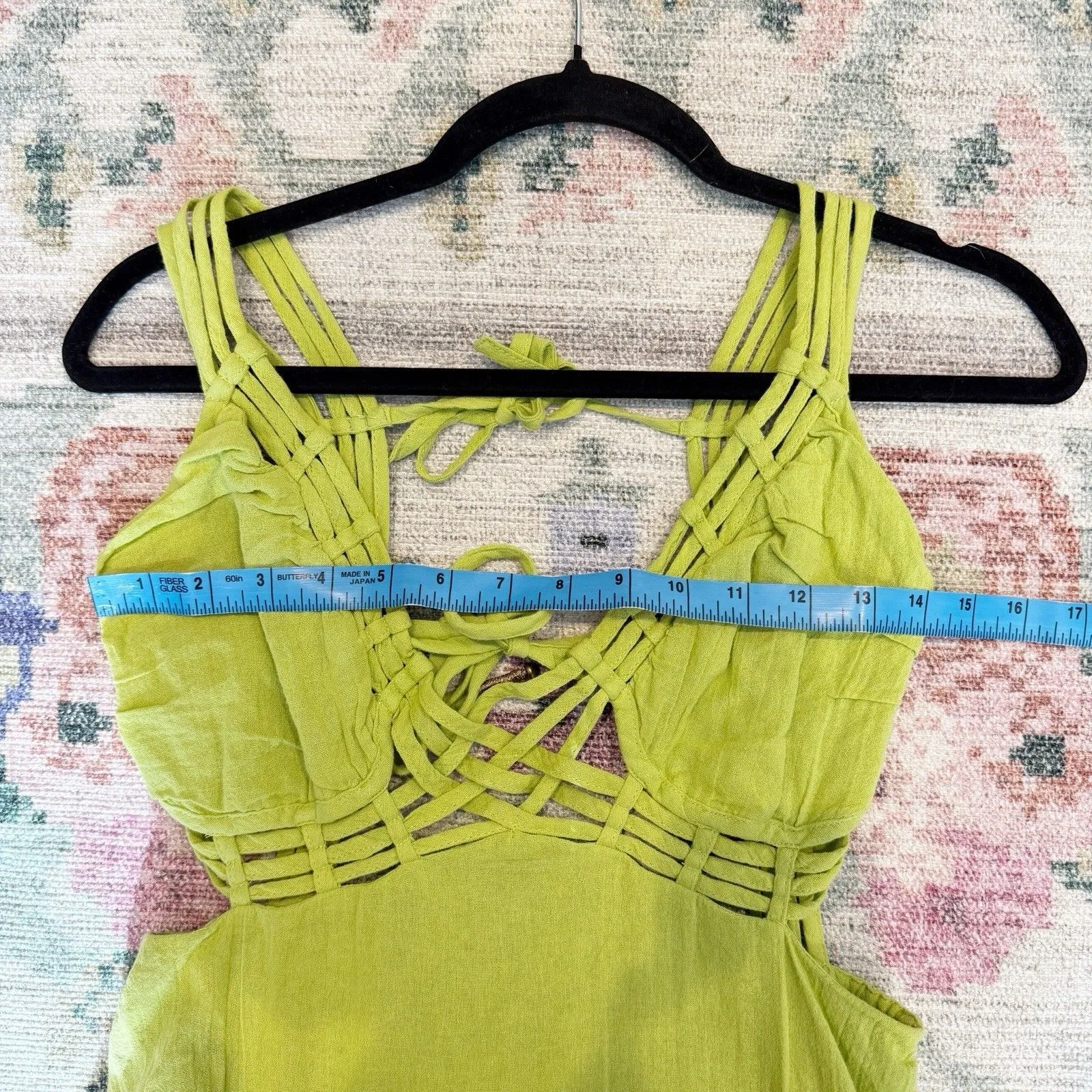 Free People Womens Tiered Maxi Dress Sz XS Open Back Flowy Resort Beach Strappy - Image 7