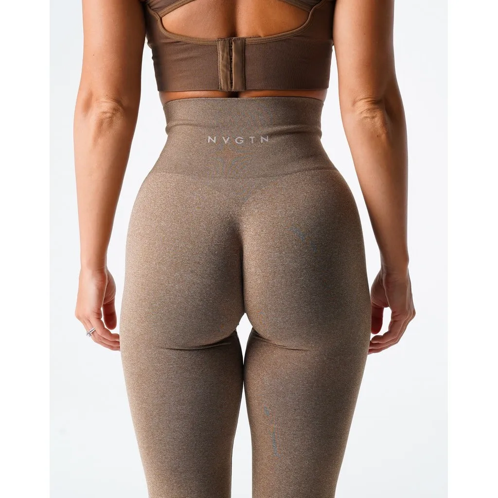 NVGTN Seamless Leggings Brown XS High Waisted Workout Fitness Athletic - Image 2