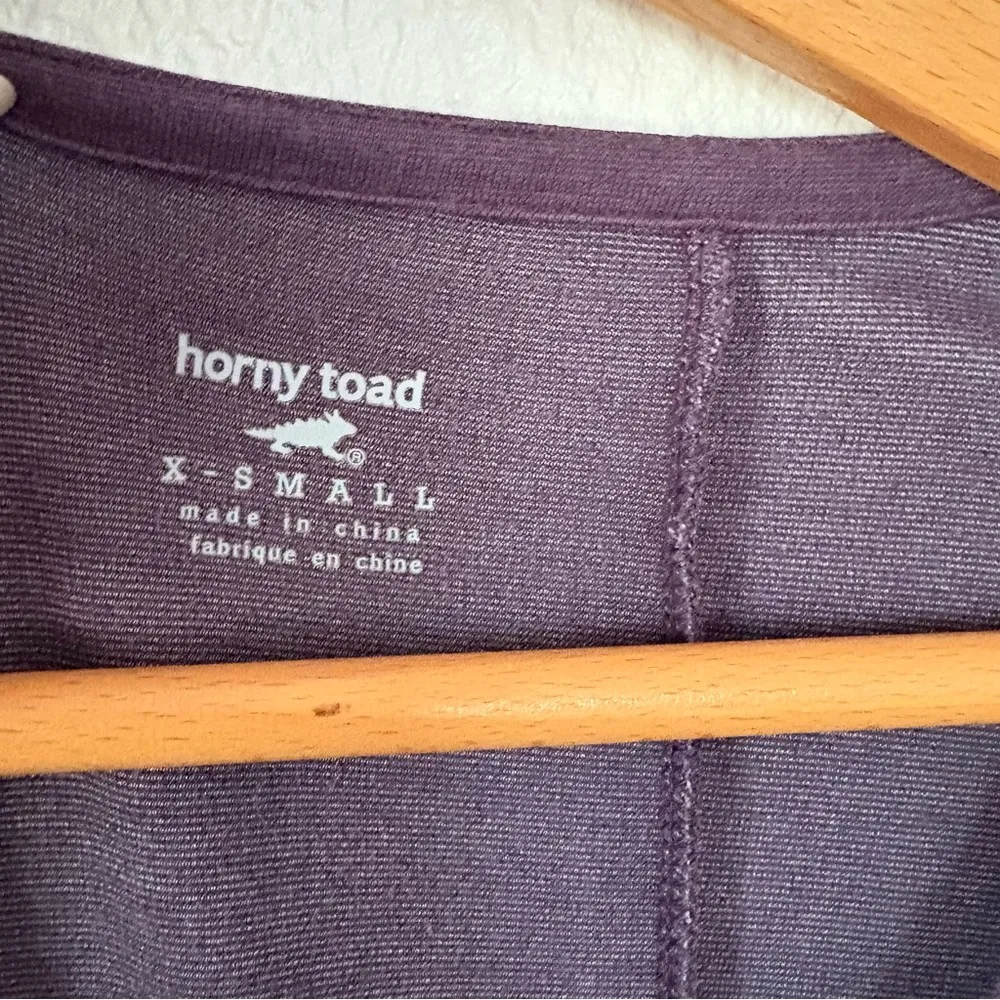 Horny Toad Rosalinda plum purple 3/4 length sleeve v neck tencel mini dress XS - Image 6