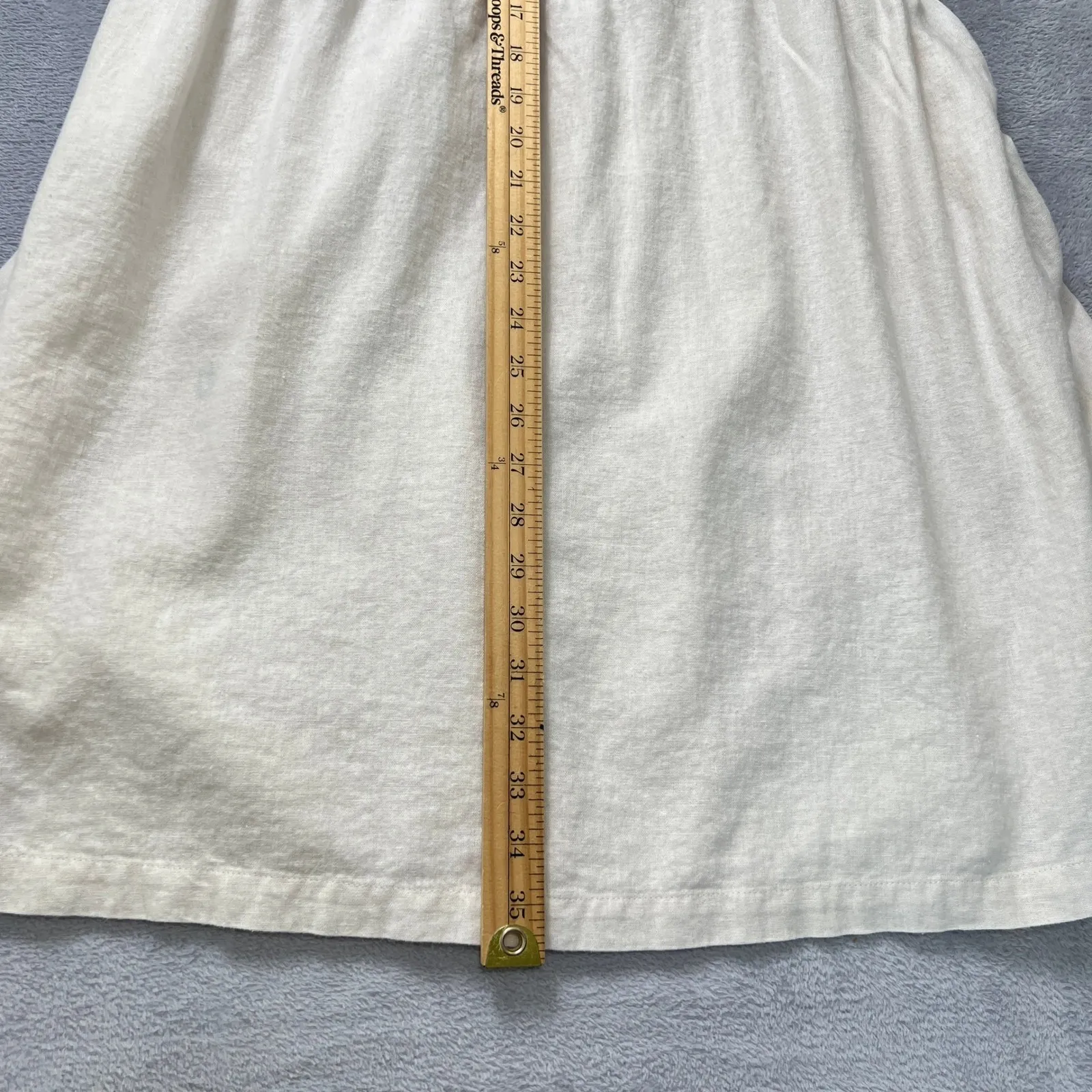 ModCloth Linen Blend Shirt Dress 1X Coastal Soft Girl Minimalist Beige Pockets‎ - Image 10