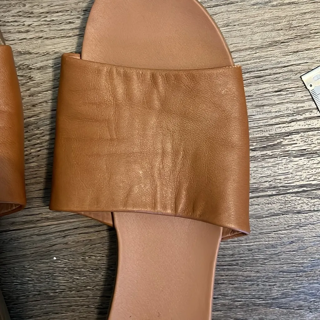 Steve Madden Kailey Women's Brown Leather Slip On Slides Sandals Sz 9.5 - Image 8