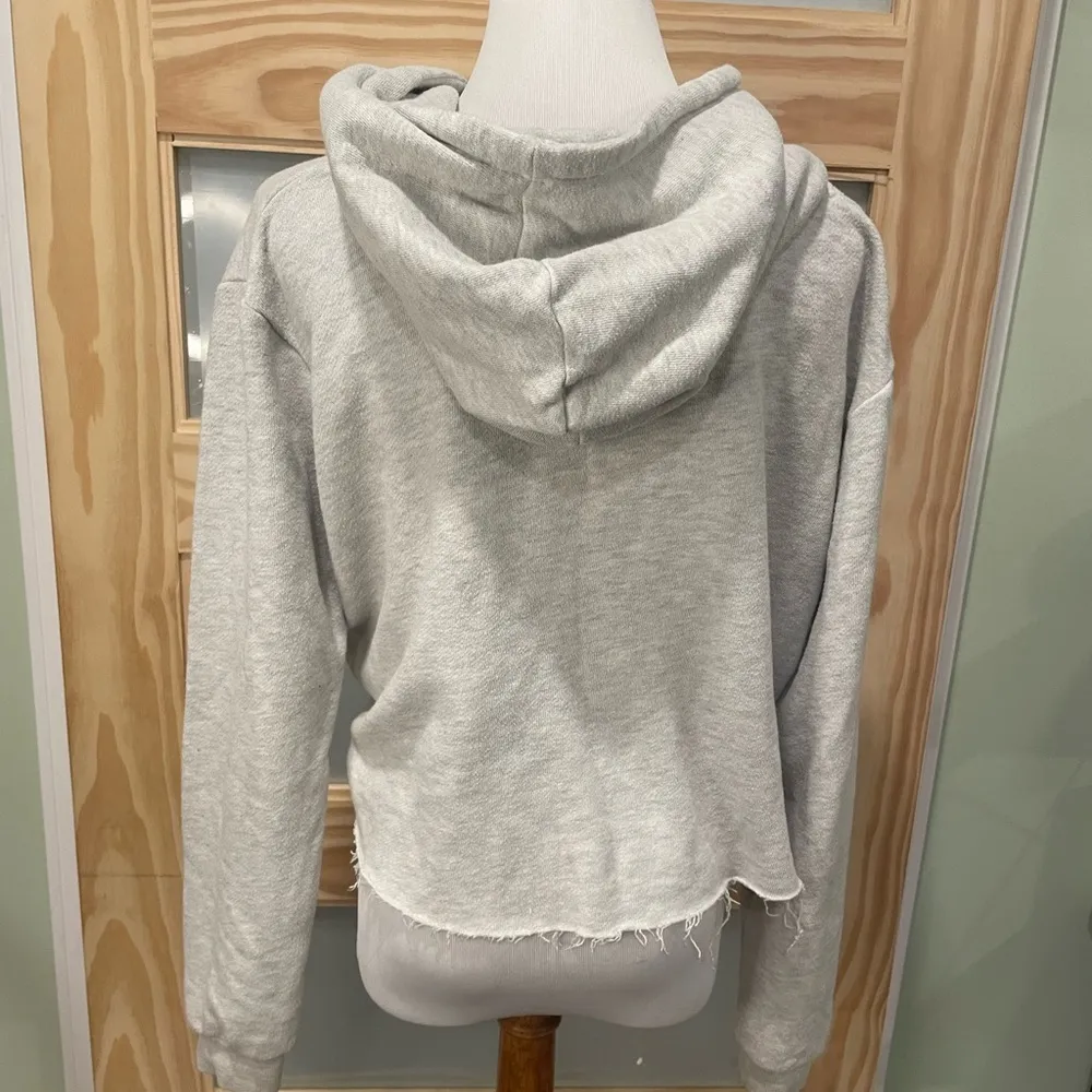 Crop Grey Hoodie Size L - Image 2